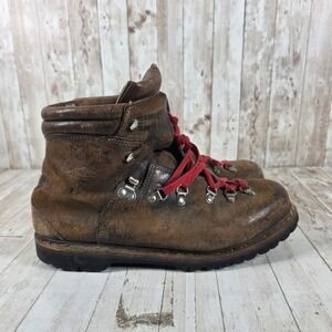 Meindl Vintage Leather Hiking Boots Mens Brown Made in Germany Vibram Sole